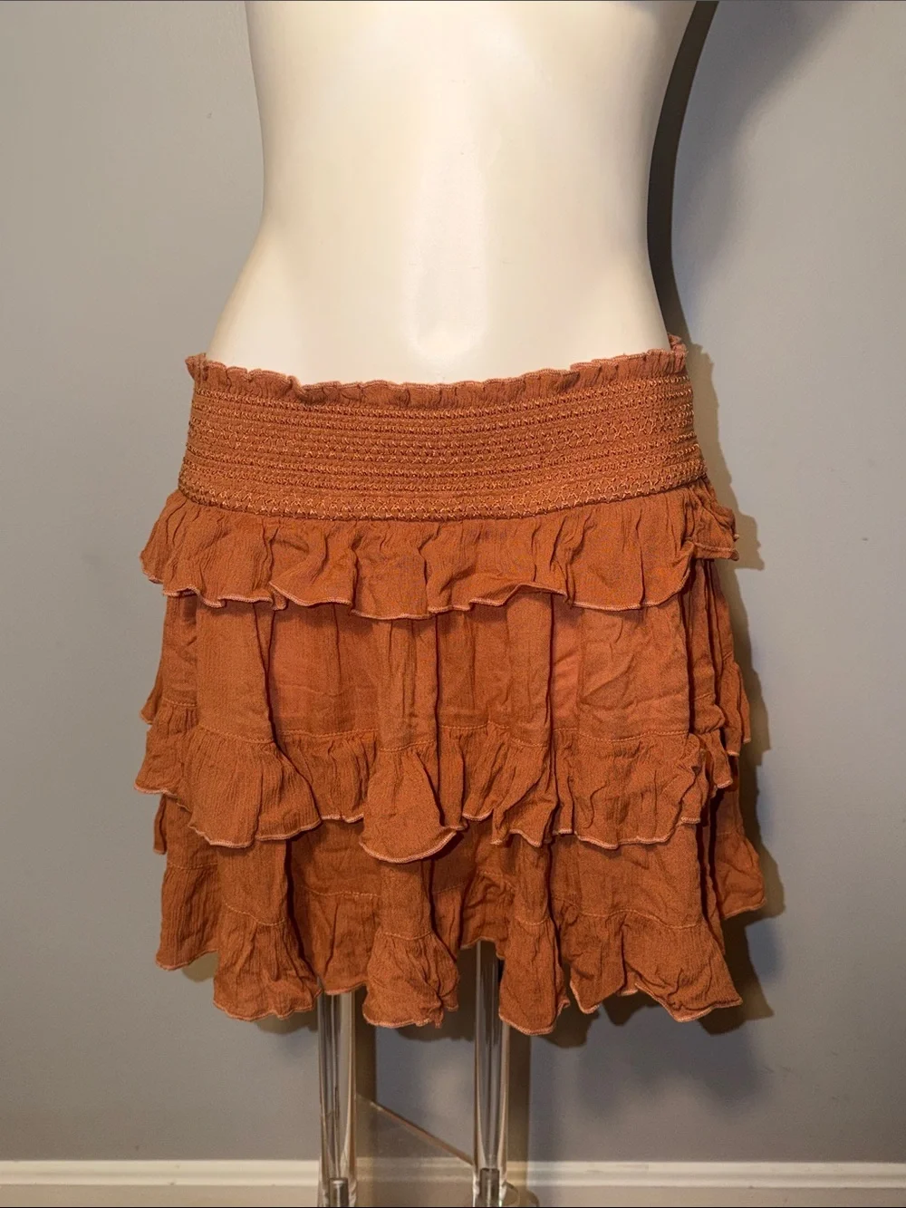 Free People Ladies Thalia Tonal Embroidered Mini Skirt. Large.